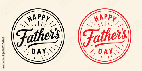 Happy Fathers Day Vintage Badge Typography Stamp Vector Design Set