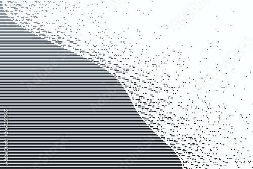 Obraz na plátně Black and white dispersion wave pattern with gradient density transition