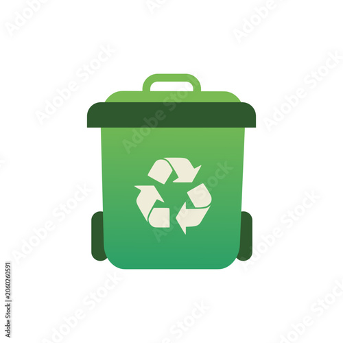 green recycle bin