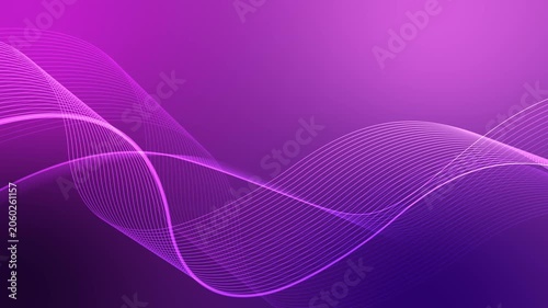 Abstract wave lines on dark gradient background animation, elegant flowing curves modern minimal design