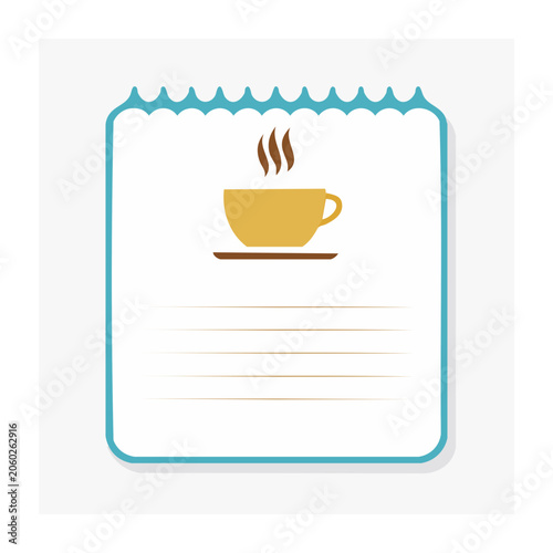 Flat Design Coffee Cup and Notebook Illustration