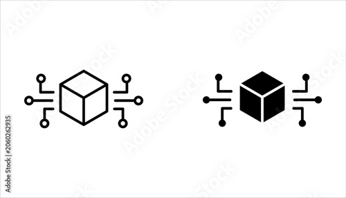 Blockchain icon set, blockchain icon symbol sign from modern cryptocurrency on white background