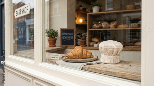 Charming Bakery Window Display in Handmade Clay Art Style