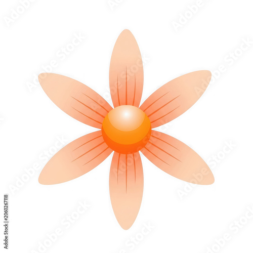 Orange flower with yellow center illustration