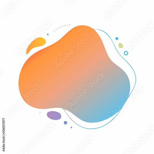 Abstract Gradient Blob Shape with Fluid Design Elements