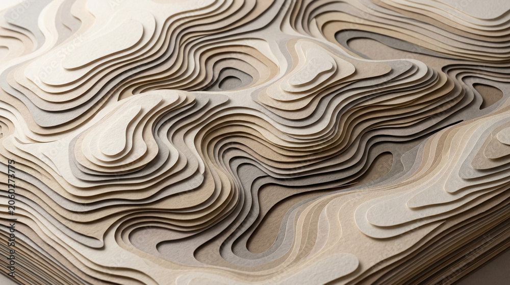 Fototapeta premium abstract layered topographic contour background