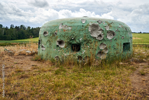 Concrete armored dome of a combat bunker as part of the Międzyrzecz Fortified Area