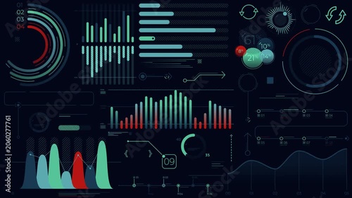 Animated pack of infographic elements for business data