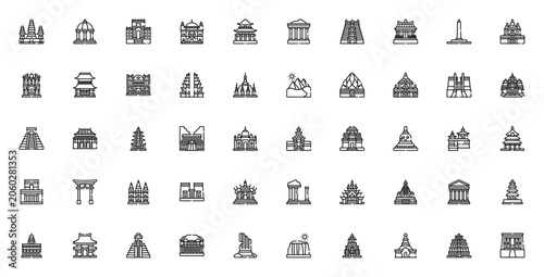 Cuadro en lienzo Temples icon set
