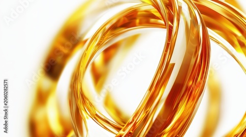Abstract Gold Flowing Form Representing Wealth and Luxury with Reflective Surfaces