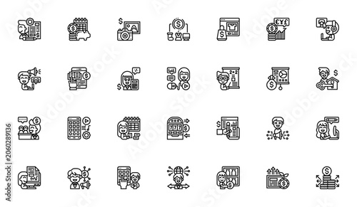 Vászonkép Passive Income icon set