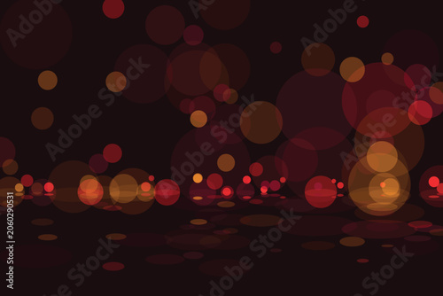 Foto Abstract bokeh lights, red, orange, and brown circles on dark background