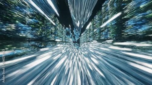 Abstract Futuristic Tunnel of Light and Motion