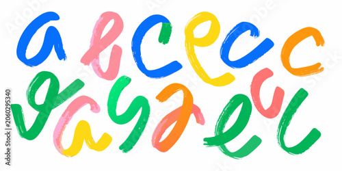 Photos Colorful brushstroke letters a vibrant alphabet in painted style