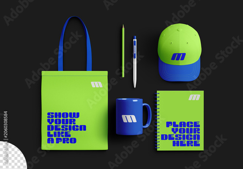 Merchadise Branding Mockup Set Isolated Scene Creator