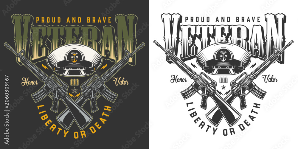 Obraz premium Military veteran logo design