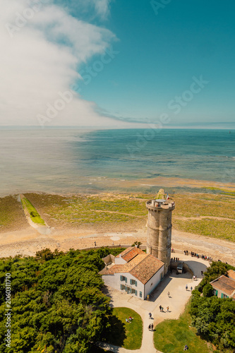 Konstfotografi Vue aérienne phare de la Baleine Île de Ré côte atlantique