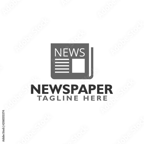 Newspaper logo icon isolated on white background