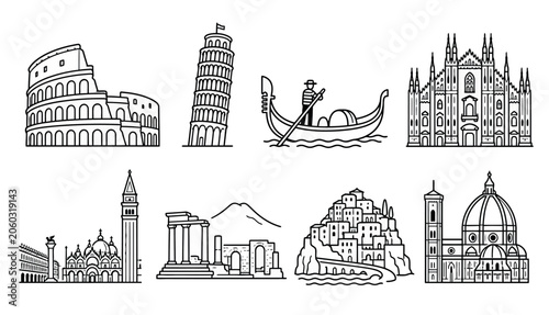 Photos Famous Landmarks of Italy Europe.