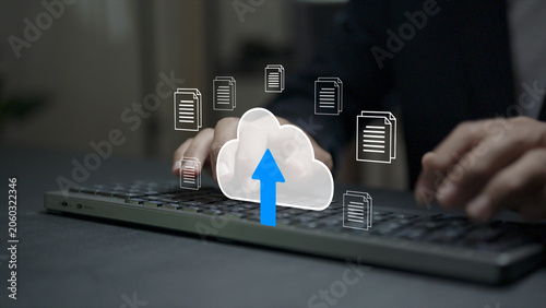 Foto Cloud upload concept