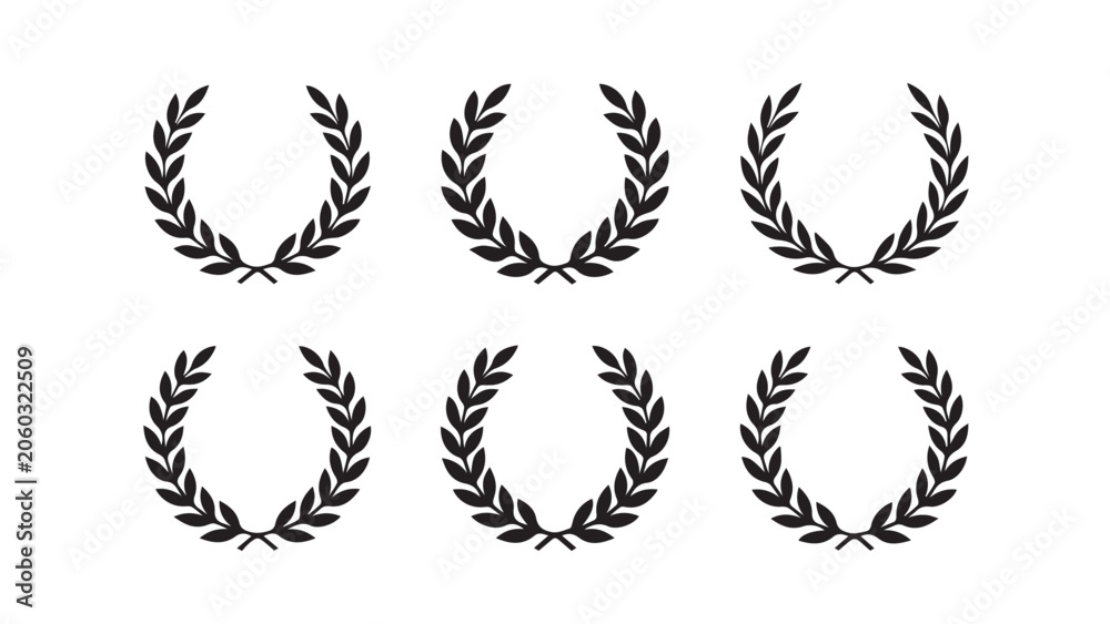 Obraz premium Six_laurel_wreaths_on_white