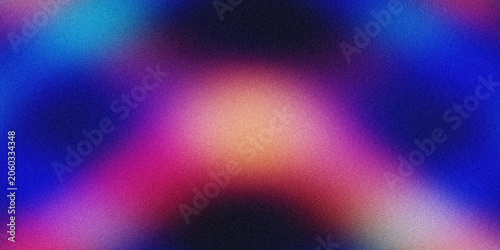 Abstract gradient background, with bright orange, pink, and blue, hues and subtle grain