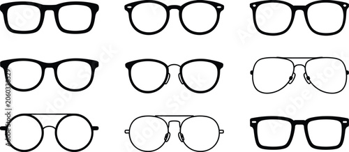 Canvastavla Collection of Eyeglasses and Spectacle Frames illustration