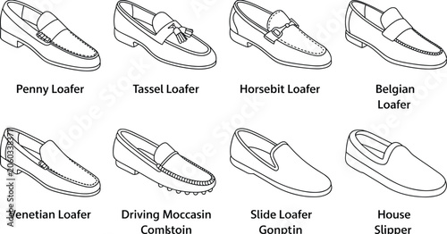 Photos Collection of eight different loafer shoe styles footwear