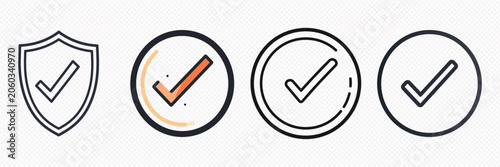 Foto Four checkmark icons for security and confirmation