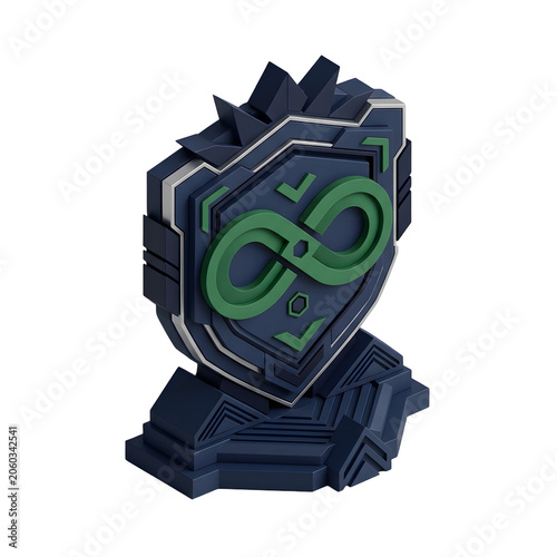 Complex Isometric Achievement Emblem Net Zero Achievement Badge