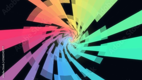 Colorful spiral motion graphic design with vibrant light effects