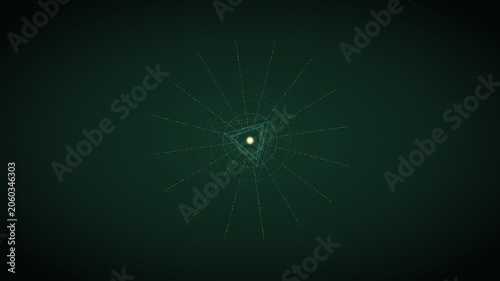Dynamic green geometric shapes in a circular pattern design
