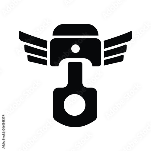Piston With Wings Icon