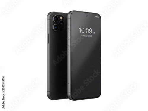 Sleek smartphone with clean clock interface