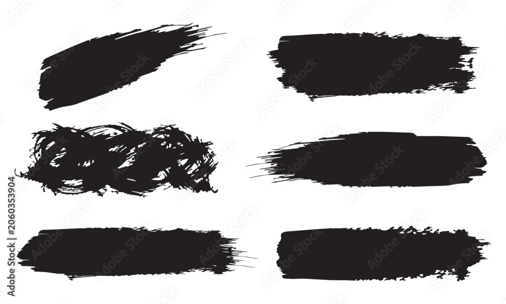 Fototapeta premium Brush strokes with rough texture and dynamic shapes featuring stroke, artistic, and sketch for graphic design.