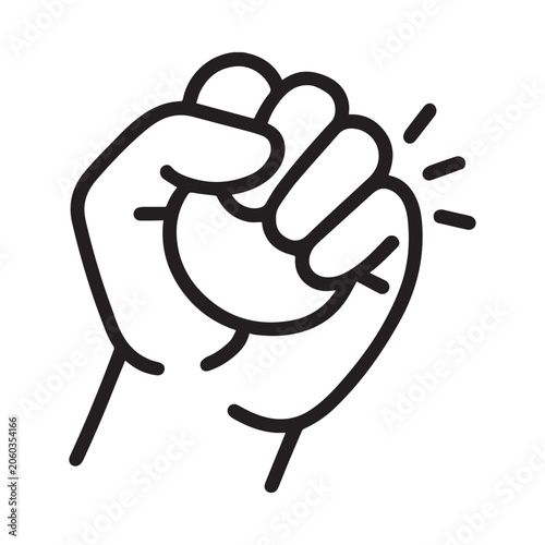 Photos Hand squeezing stress ball outline icon vector