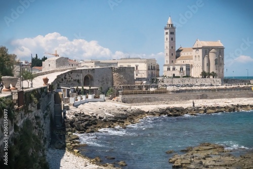 Foto The famous Cathedral of Saint Nicholas the Pilgrim or Cathedral from Trani; Prov