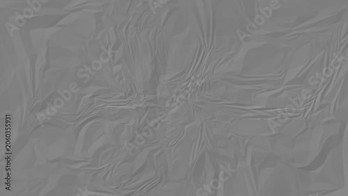 Crumpled gray plastic sheet with creases and folds wrinkled creased folded texture background material.  (Resizable and Editable).