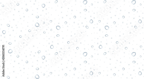 Canvastavla Realistic rain water droplets isolated on transparent background