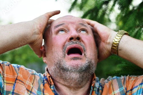 emotions and grimaces on the actor's face