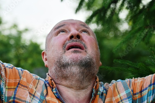 emotions and grimaces on the actor's face