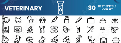 Obraz na płótnie Business strategy icons editable icon set for mission vision and goals