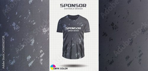 Sport jersey tshirt mockup with abstract halftone pattern design