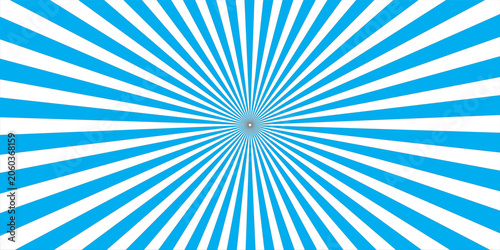 Photography Blue and White Sunburst Radial Background With Retro Burst Rays and Central Foca