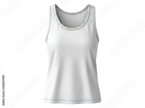 Minimalist sleeveless white tank top