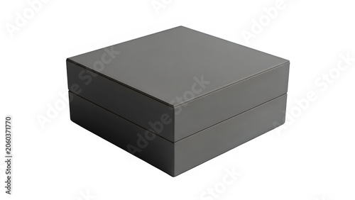Modern gray 3d cube with subtle shadow
