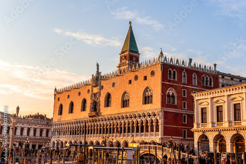 Εκτύπωση καμβά sunset evening view of the Doge's Palace on the square San Marco in Venice