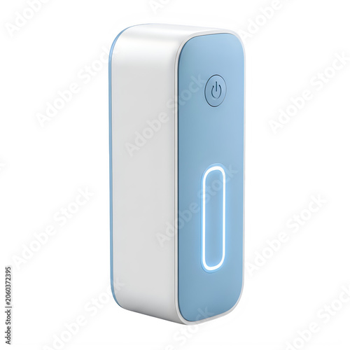 Modern white and blue wireless earbud charging case