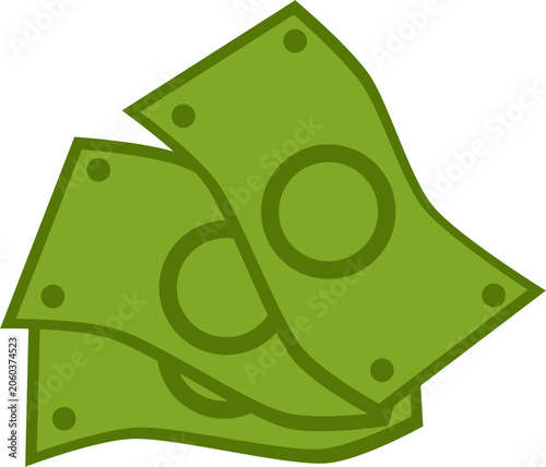 Stylized Green Paper Money Stack Icon