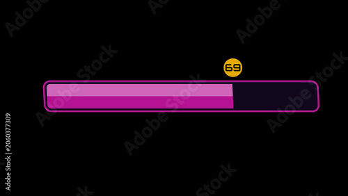Loading bar showing digital progress at 69 percent